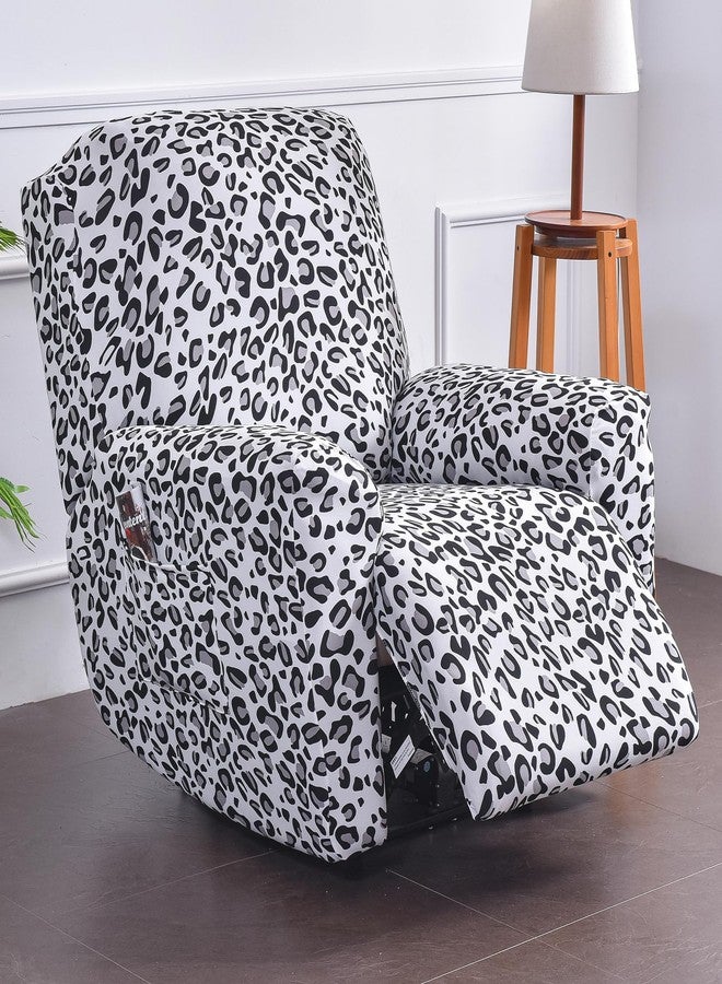PENDEJATO Stretch Recliner Chair Covers, 4-Piece Recliner Slipcovers Print Lazyboy Recliner Cover Soft Spandex Reclining Chair Couch Cover Furniture Protector with Pocket (Leopard) - Image 3